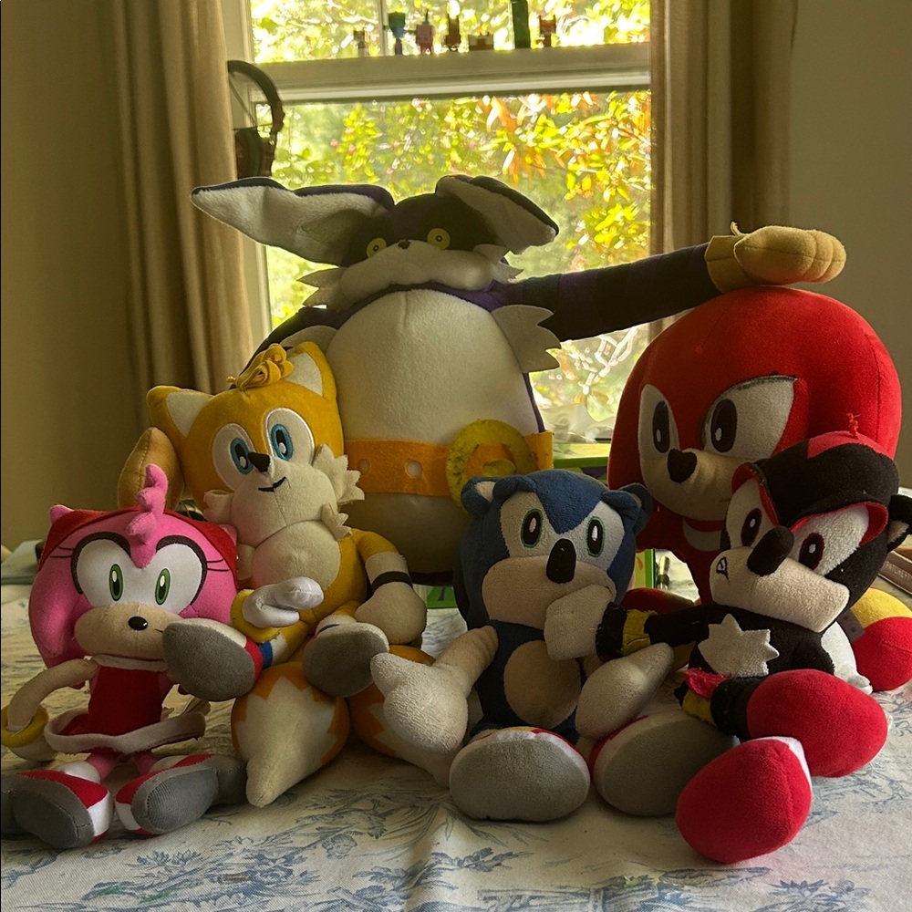 Sonic plush toys, all 6 characters
